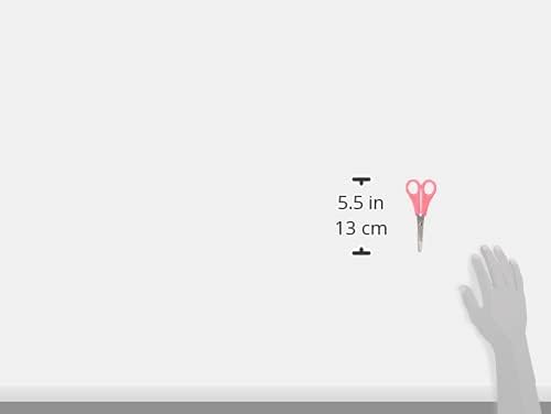 Westcott Kids Scissors - Stainless Steel Blades with 5 cm Scale, Blunt Tip, 5"/13 cm, Pink