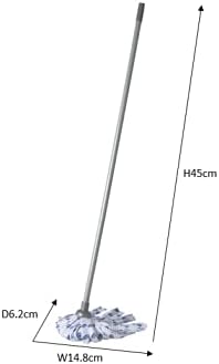 Addis - Cloth Mop with 3-Piece Handle in Blue, White & Metallic-Grey