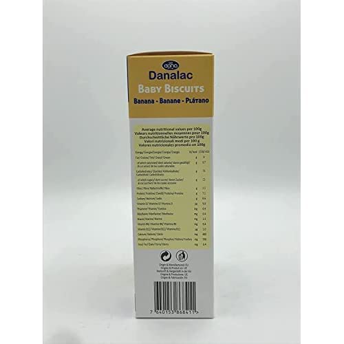 Danalac Banana Baby Biscuits 120g - Finger Food Snack for Toddlers 6+ Months