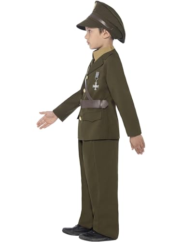 Smiffys Boys Army Officer Costume - World War II Dress Up for Ages 7-12