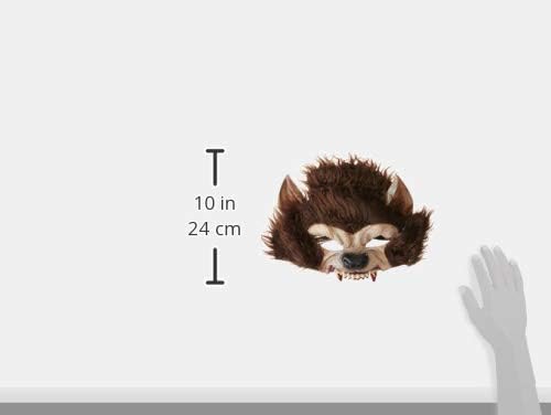 Smiffys Werewolf Half Face Mask - Brown Latex with Fur & Teeth