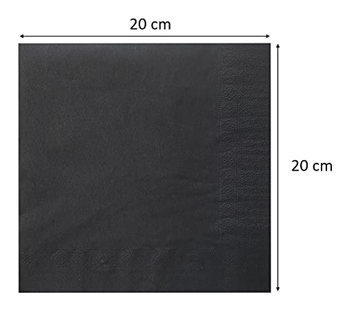Morigami 40 x 40 cm 2-Ply 1/4 Fold Napkins - Pack of 100 - Black 3