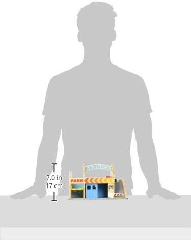 Melissa & Doug Service Station Parking Garage - Wooden Vehicle Playset for Ages 3-6