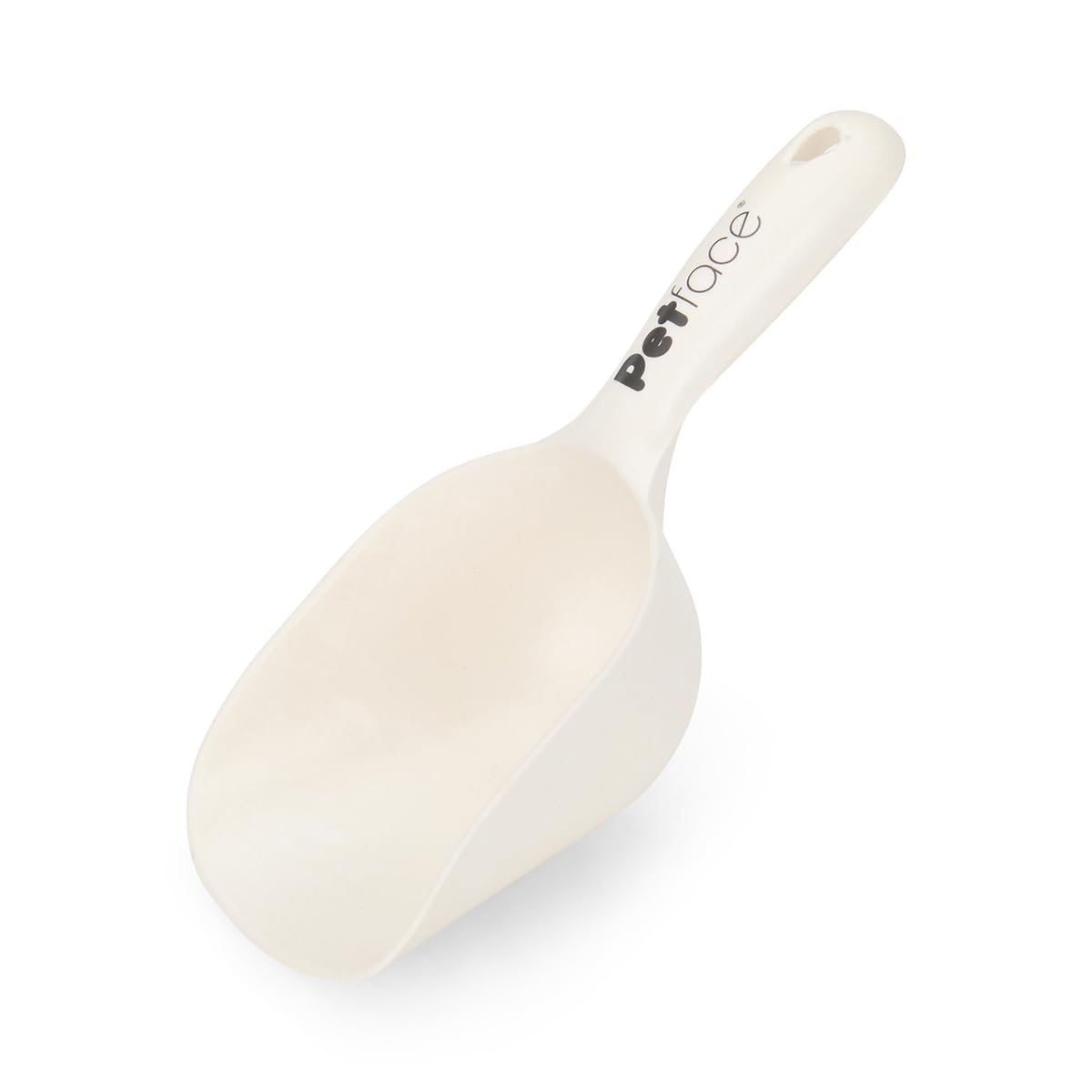Petface Lightweight Portable Pet Food Hand Scoop for Dry Dog & Cat Food | 24 cm Size | Cream