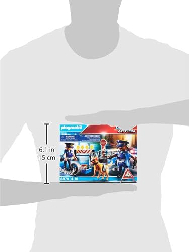 Playmobil 6878 City Action Police Roadblock Playset for Kids 5+