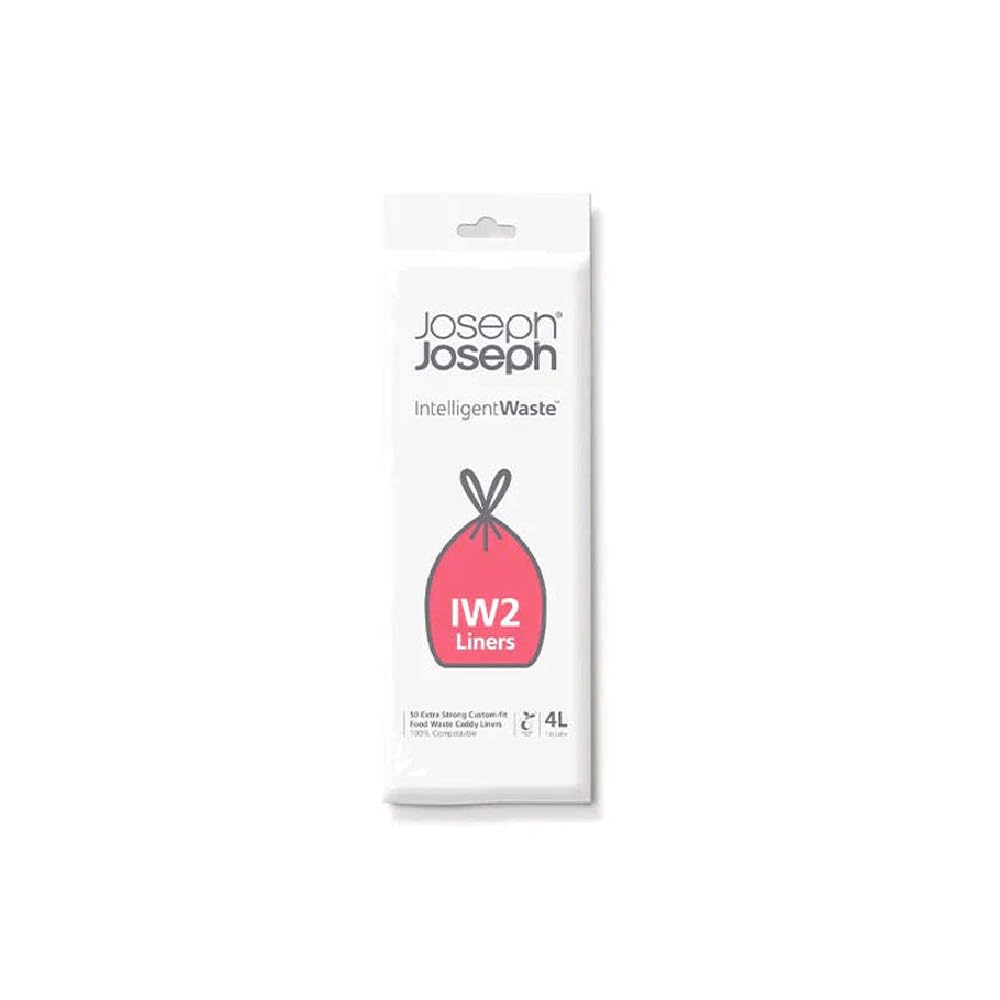Joseph Joseph IW2 Biodegradable Food Waste Bin Liners - 4 Litres, 50 Count, White