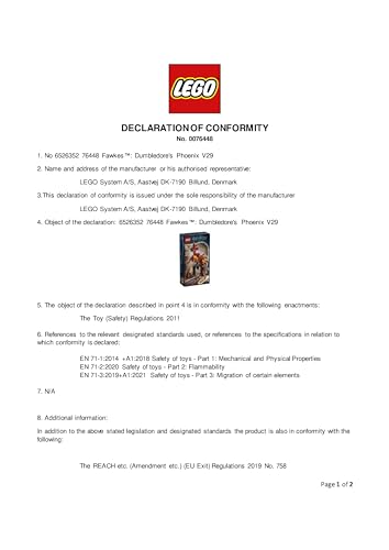 LEGO Harry Potter 76448 Fawkes: Dumbledore’s Phoenix Buildable Figure - 299-Piece Play & Display Set for Ages 8+ 9