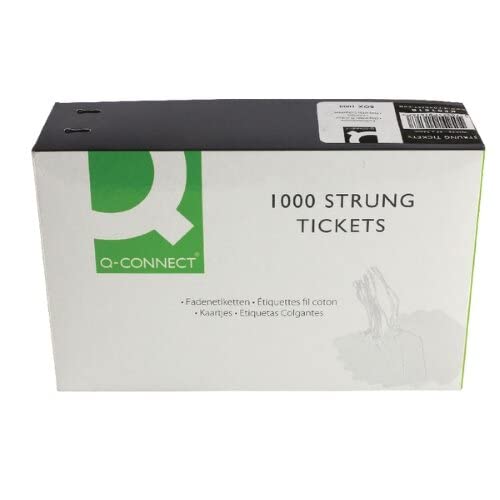 Q-Connect Strung Ticket Pricemarker Labels - 48x30mm White Paper | Pack of 1000 KF01620