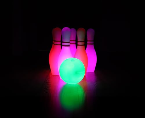 Glow in the Dark Bowling Set with LED Lights - Light-Up Bowling Game for Kids 5+ 4