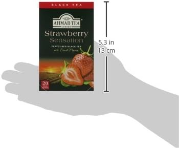 Ahmad Tea Strawberry Sensation - Fruit-Flavoured Black Tea (20 Teabags)