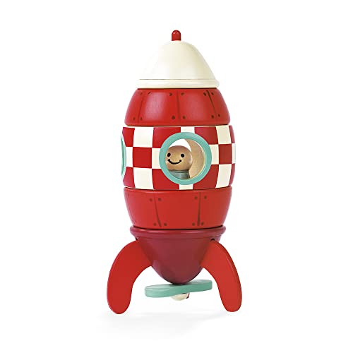 Janod Magnet Rocket Kit - Wooden Building Set for Toddlers 2-6 Years 16