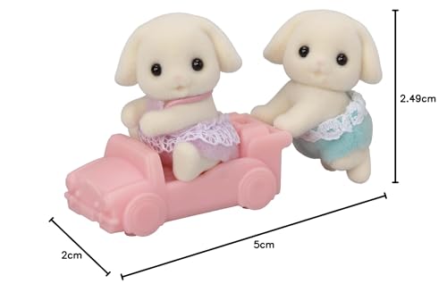 Sylvanian Families Flora Rabbit Twins (5737) with Pushcart | Ages 3+ 5