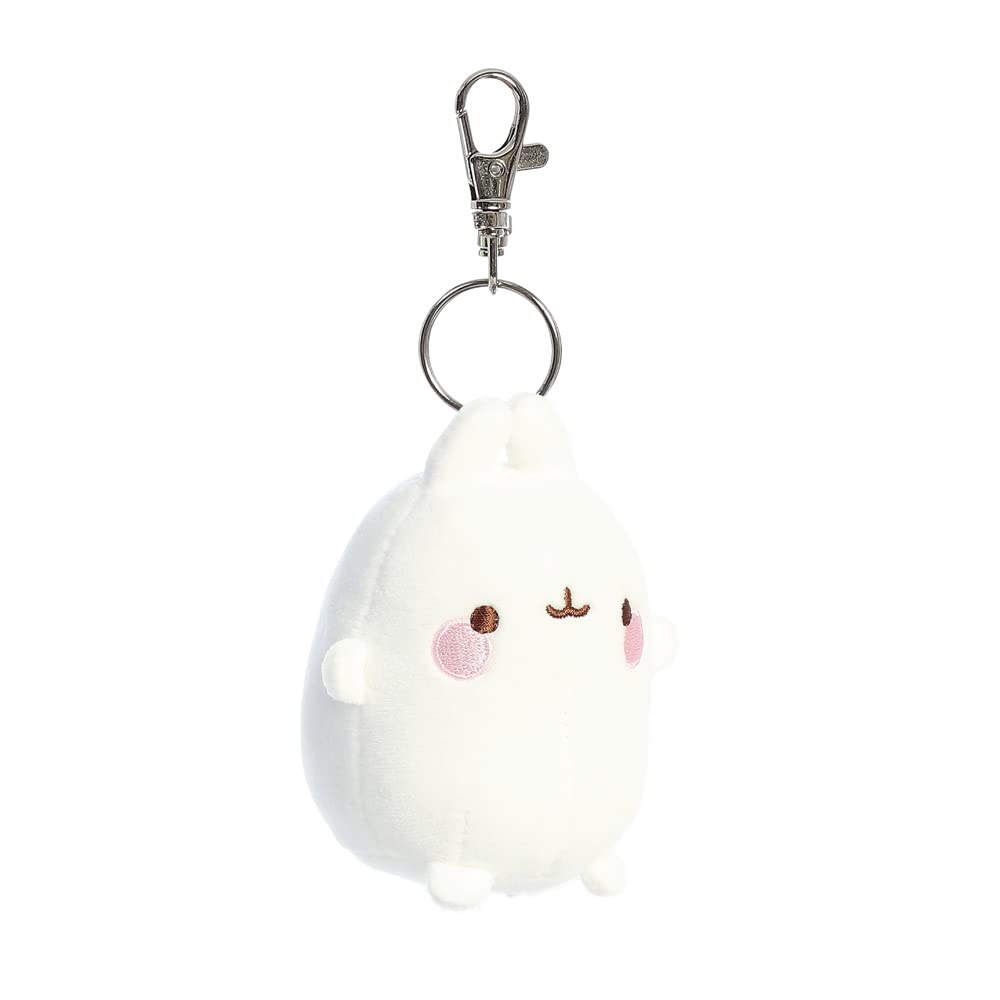 AURORA Molang Key Clip - 4 Inch Soft Toy | White | Recommended 12 Months+