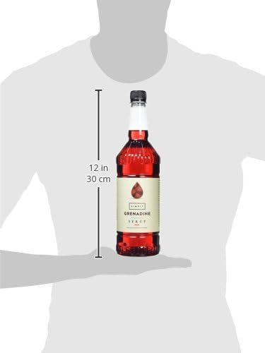 Simply - Grenadine Syrup 1L, Vegan & Nut Free, Non-Alcoholic Flavouring for Drinks & Baking