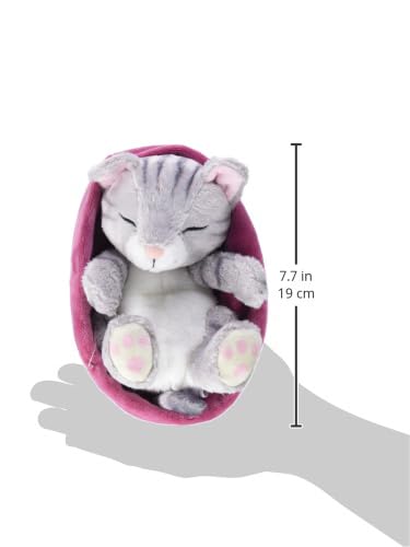 NICI Sleeping Kitties Soft Toy Cat in Pink-Purple Basket - 16 cm Plush Cuddly Animal for Babies & Kids 2
