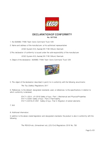 LEGO Sonic the Hedgehog Team Sonic Command Truck Toy - Building Set for Ages 8+ 10