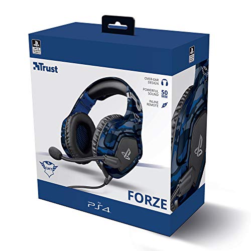 Trust Gaming GXT 488 Forze-B Officially Licensed PS4 PS5 Gaming Headset with 50mm Drivers, Foldable Mic, Blue 12