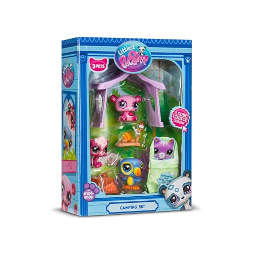 Littlest Pet Shop Bandai Series 2 Camping Adventure Play Pack - 3 Pet Figures with Accessories, Ages 4+ 8