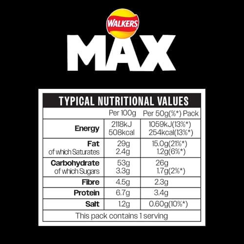 Walkers Max Punchy Paprika Crisps 50g (Pack of 24) 10