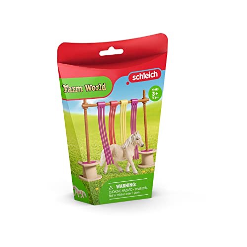 Schleich 42484 Farm World Pony Curtain Obstacle - Educational Playset for Ages 3+ 5