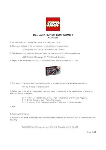 LEGO Speed Champions MoneyGram Haas F1 Team VF-24 Race Car Toy with Driver Minifigure - Building Set for 10+ 20