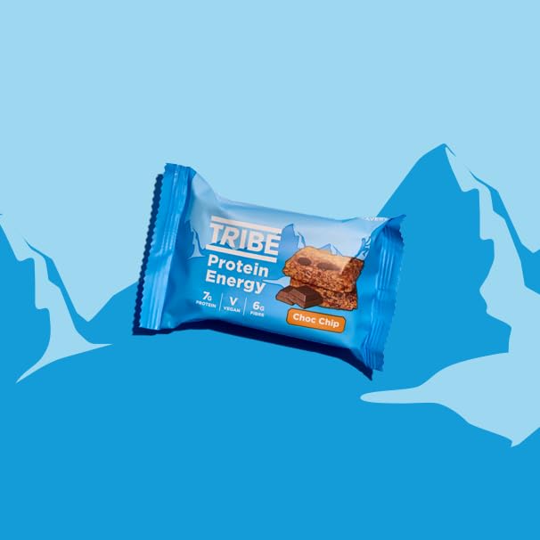 TRIBE Protein Energy Flapjack - Choc Chip - Plant Based, Vegan, High Protein, High Fibre