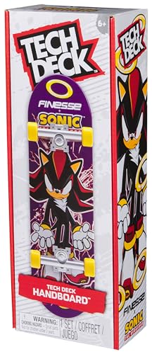 Tech Deck Finesse X Sonic the Hedgehog Handboard - 9x Larger Mini Skateboard for Kids 6+ 12