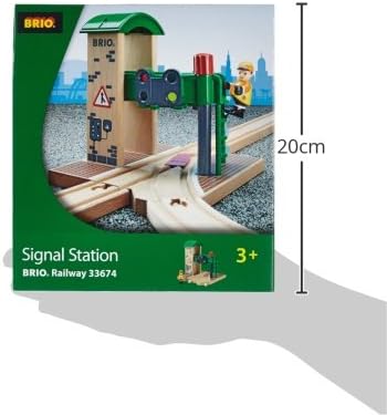 BRIO World Train Signal Station - Wooden Railway Accessory with Play Figure for Kids