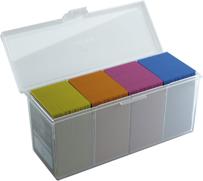 Gamegenic Fourtress 320-Card Deck Holder - Rigid Stackable Box with Lock, Clear 3