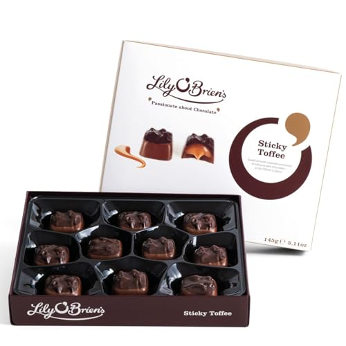 Lily O'Brien's Sticky Toffee Chocolate Gift Box - Milk & Dark Chocolate with Caramel | 145g