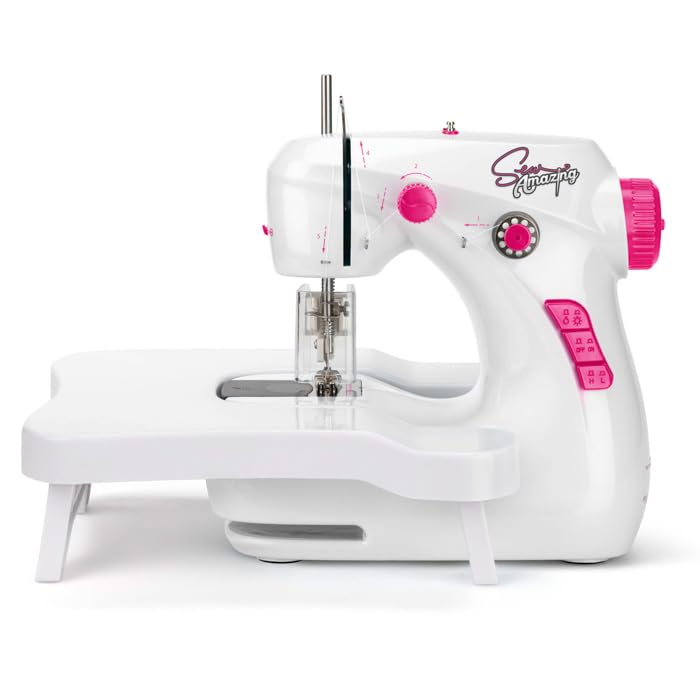Sew Amazing Workshop - Kids Beginner Sewing Machine with Extendable Table & Accessories