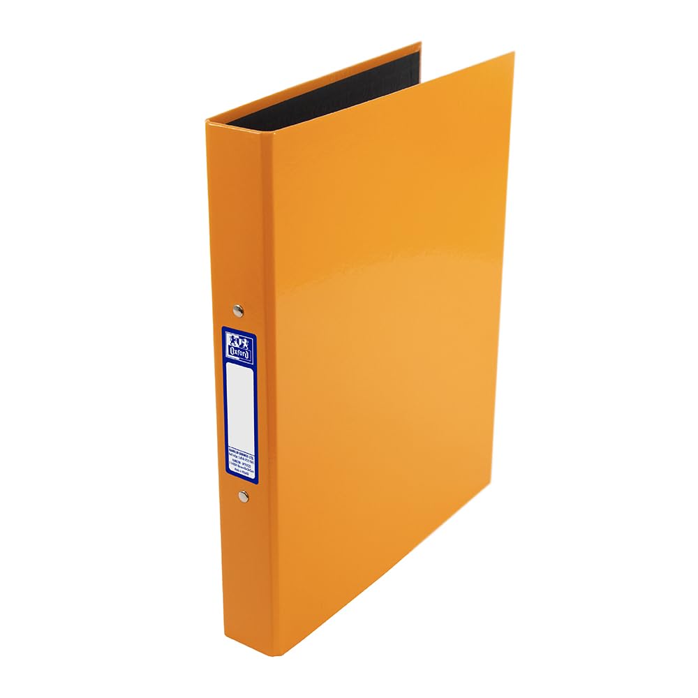 Oxford Premium A4 Ring Binder, Orange Single Folder, 25mm Capacity, Laminat