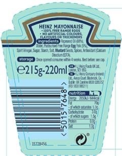 Heinz Light Mayonnaise 230g - 60% Less Fat, Creamy Mayonnaise with Free Range Eggs