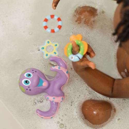 Nuby Octopus Floating Bath Toy - 3-Ring Toss for Sensory Play 11