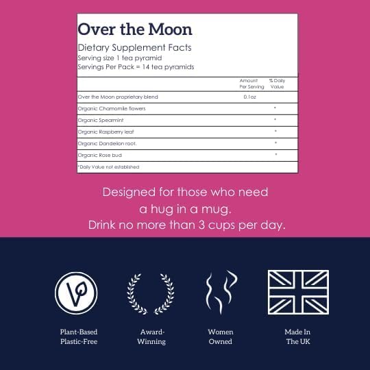 HOTTEA MAMA Over The Moon Organic Period Support Herbal Tea - Cramp Relief & Hormone Balance 8