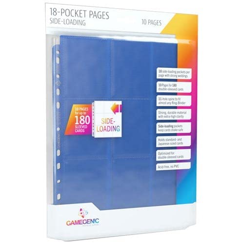 Gamegenic Sideloading 18-Pocket Pages Pack of 10 - Blue