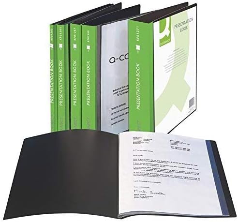 Q Connect 100-Pocket Presentation Display Book - Black