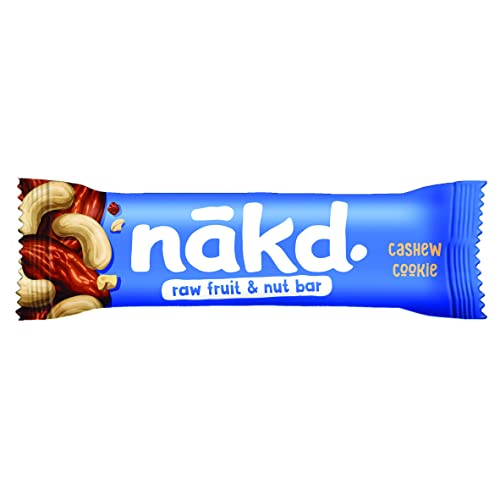 Nakd Cashew Cookie Natural Fruit & Nut Bars - Vegan, Gluten Free, No Added Sugar - 35g x 18 5
