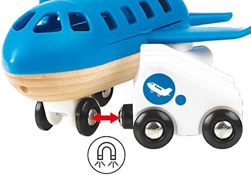 BRIO World Aeroplane Playset with Mobile Staircase and Figures - Compatible with BRIO Railway Sets
