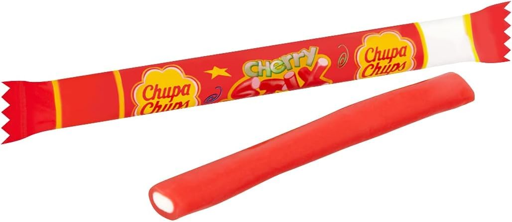 Chupa Chups Cherry Stix - Fondant Filled Chewy Sweets, 150 Pack