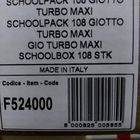 GIOTTO Turbo Maxi Super Washable Felt Tip Pens - 108pc Assorted Colours, 5mm Tip, Age 3+ 4