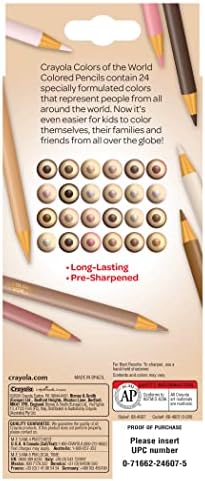 Crayola Colours of the World Coloured Pencils - 24 Multicultural Skin Tone Pencils for Kids 3+