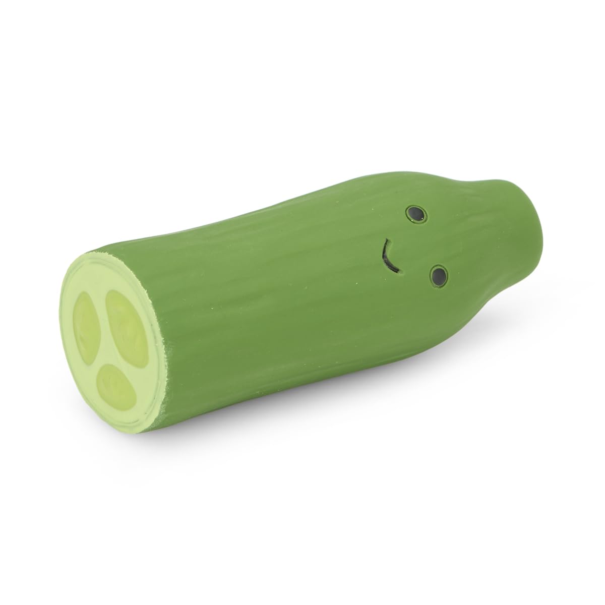 Petface Foodie Faces Cucumber Latex Dog Toy - Small, Squeaker, Durable Chew Toy