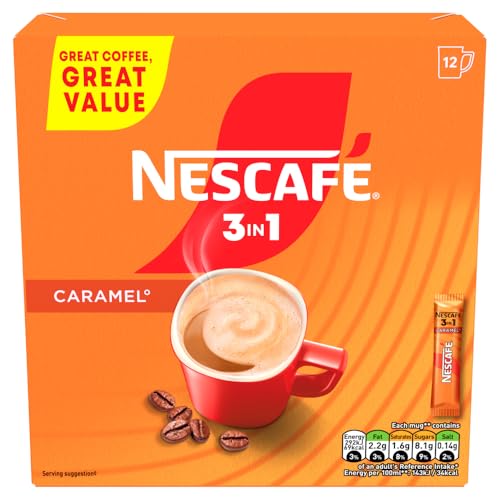 NESCAFÉ 3 in 1 Caramel Instant Coffee (1 Pack of 12 Drinks) 3