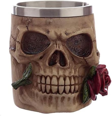 Puckator - Skulls and Roses Decorative Tankard Cup Gothic Home Decor - 1pc