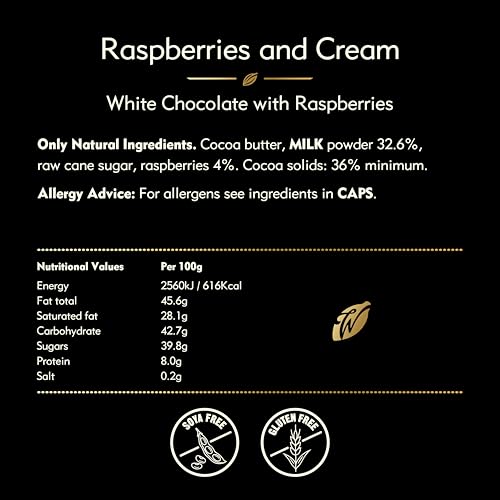 Willie's Cacao Bar - Raspberries and Cream, White Chocolate with Real Raspberries, 50g 5