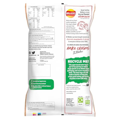 Walkers Oven Baked Variety Pack Crisps 6 x 22g 6