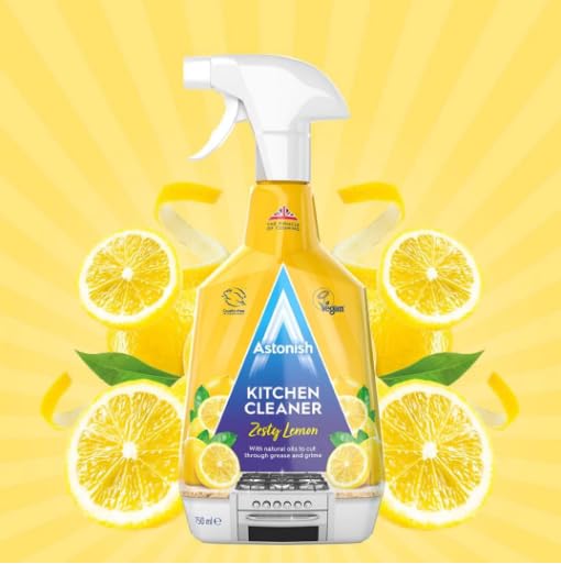 Astonish Kitchen Cleaner - Vegan & Cruelty Free | Kills Bacteria | Zesty Lemon Scent | 750 ml