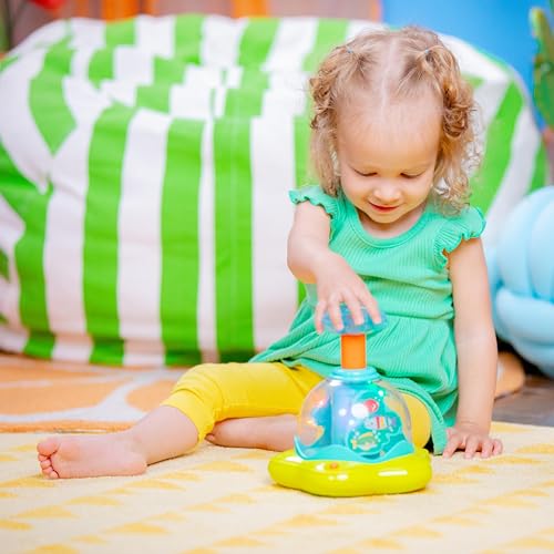 Bright Starts Press &amp; Glow Spinner - Light-Up Musical Activity Toy for 6+ Months 10