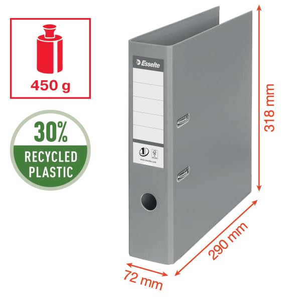 Esselte Solea A4 Lever Arch File - 75mm Spine | 500 Sheet Capacity | PP Plastic Cover | Blue 3